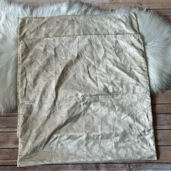 Z Gallerie Velvet Two Shams Pillow Cases Ivory - Picture 7 of 9